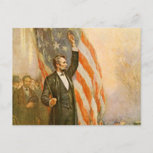 Cartão Postal Vintage Abe Lincoln Presidente Americano Independe