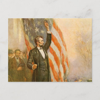 Cartão Postal Vintage Abe Lincoln Presidente Americano Independe