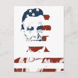 Cartão Postal Vintage abraham lincoln bandeira americana