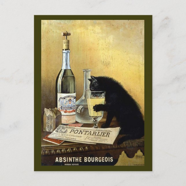 Cartão Postal Vintage Absinthe Bourgeois Advertisement (Frente)