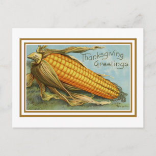 Cartão Postal Vintage Ação de Graças Corn