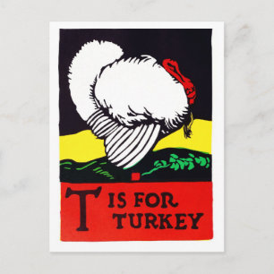 Cartão Postal Vintage Ação De Graças T É Para A Turquia Retro