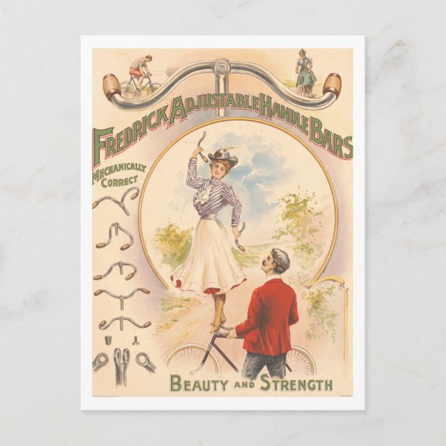 Cartão Postal Vintage Advertisement Bicycle Handling Bares (Frente)