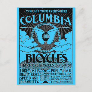 Cartão Postal Vintage Advertisement - Columbia Bicicletas
