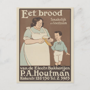 Cartão Postal Vintage Advertisement Dutch Bread
