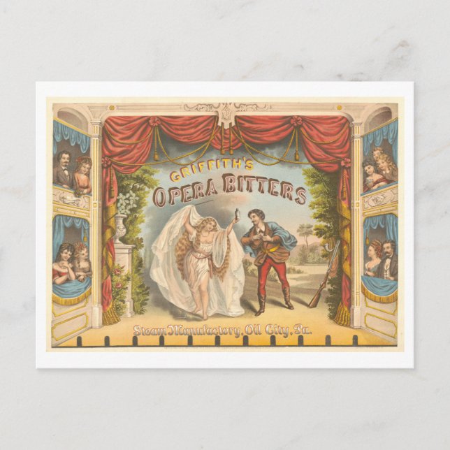 Cartão Postal Vintage Advertisement Griffith's Opera Bitters (Frente)