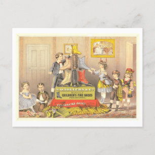 Cartão Postal Vintage Advertisement para Calçados Finos