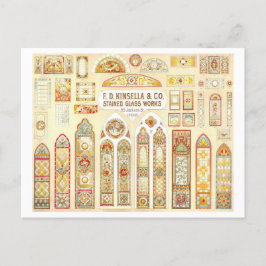 Cartão Postal Vintage Advertisement para Janelas de Vidro Estamp