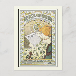 Cartão Postal Vintage Advertising Art: Jornal Holandês