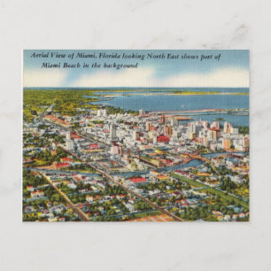 Cartão Postal Vintage Aerial View of Miami, Flórida