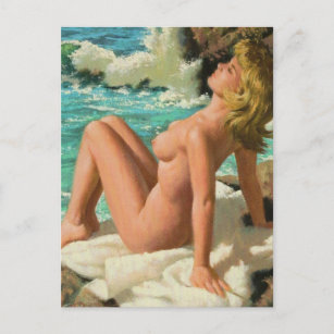 Cartão Postal Vintage afixar    artpostcard feminino