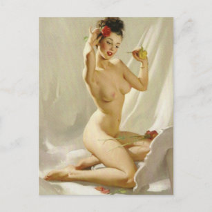 Cartão Postal Vintage afixar    artpostcard feminino
