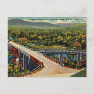 Cartão Postal Vintage Alegheny River Eldred, Pensilvânia