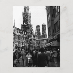Cartão Postal Vintage Alemanha Munique Frauenkirche Frauenplatz