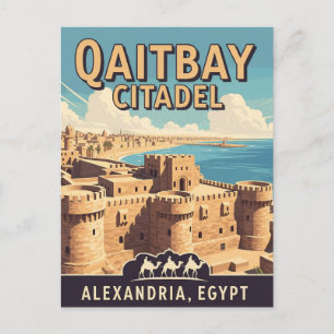 Cartão Postal Vintage Alexandria Qaitbay Citadel Viagem
