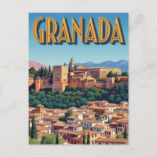 Cartão Postal Vintage Alhambra Granada Espanha