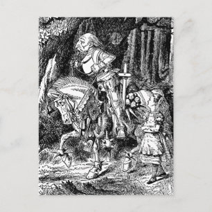 Cartão Postal Vintage Alice no Cavalo Branco da Maravilha