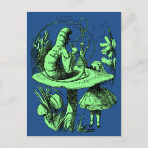 Cartão Postal Vintage Alice no Centipede Maravilha