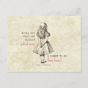 Cartão Postal Vintage Alice no País das Maravilhas
