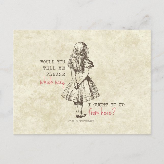 Cartão Postal Vintage Alice no País das Maravilhas (Frente)