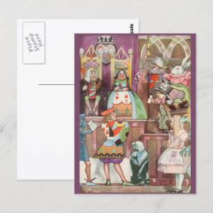 Cartão Postal Vintage Alice no País das Maravilhas, Rainha dos 