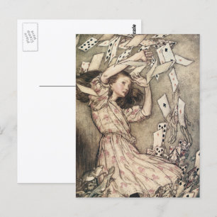 Cartão Postal Vintage Alices Adventures em Wonderland por Rackha
