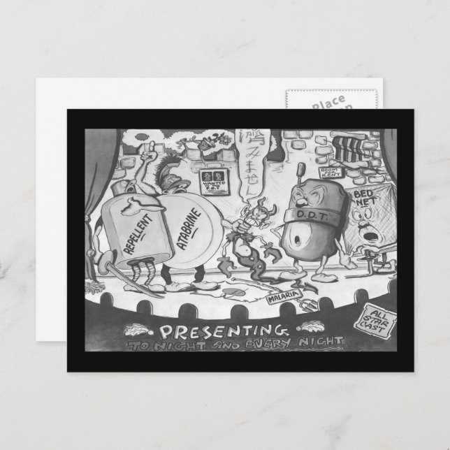 Cartão Postal Vintage All Star Mosquito Repellent Cast (Frente/Verso)