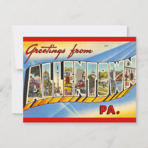 Cartão Postal Vintage Allentown PA