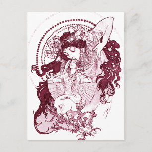 Cartão Postal Vintage Alphonose Mucha Art