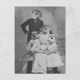 Cartão Postal Vintage AlterArt Squirrel Family