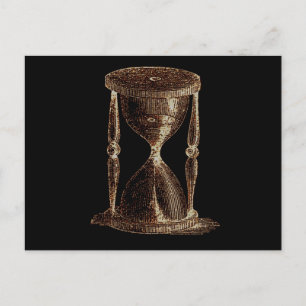 Cartão Postal Vintage Alterated Light Steampunk Alchemy Hourglas