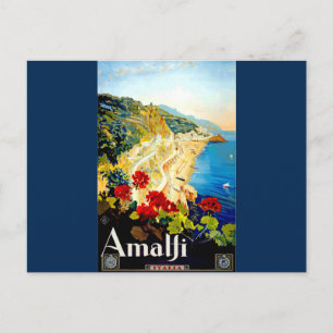 Cartão Postal Vintage Amalfi Itália Europe Viagem