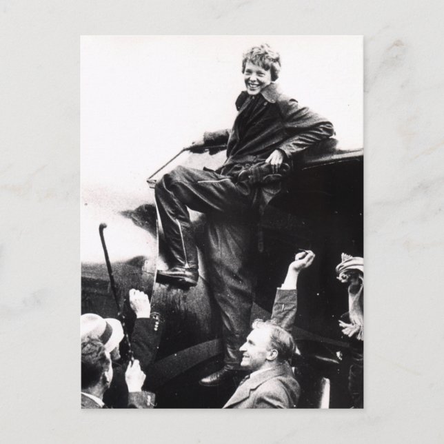 Cartão Postal Vintage Amelia Earhart Foto (Frente)