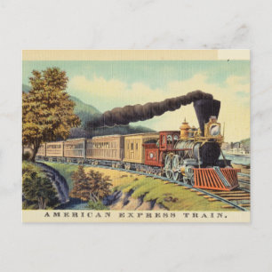Cartão Postal Vintage American Express Train