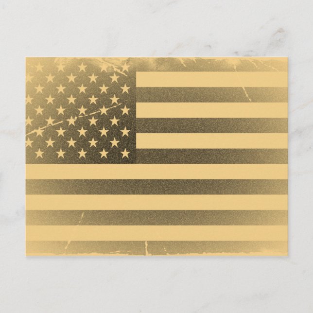 Cartão Postal Vintage American Flag (Frente)