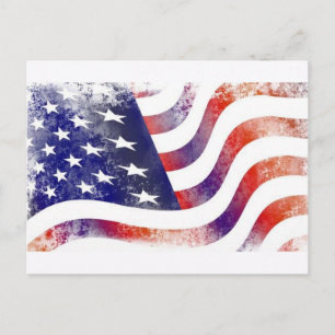 Cartão postal Vintage American Flag