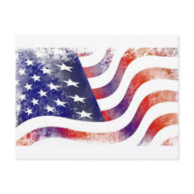Cartão postal Vintage American Flag
