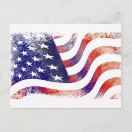 Cartão postal Vintage American Flag