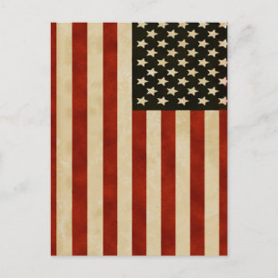 Cartão Postal Vintage American Flag GIFTS