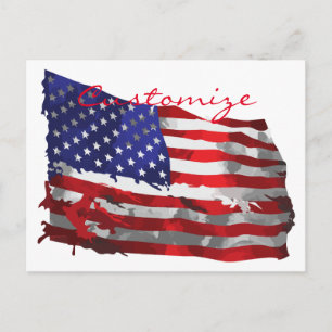 Cartão Postal Vintage American Flag Thunder_Cove