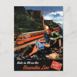 Cartão Postal Vintage American Rail, EUA -