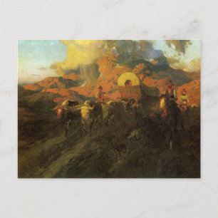 Cartão Postal Vintage American West, Overland Trail por Johnson