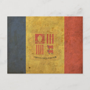 Cartão Postal Vintage Andorra Flag
