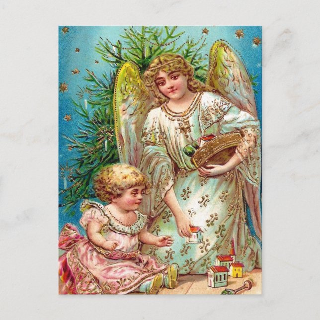 Cartão postal Vintage Angel and Child Christmas Ho (Frente)