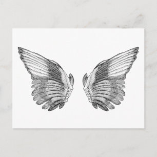 Cartão Postal Vintage Angel Wings