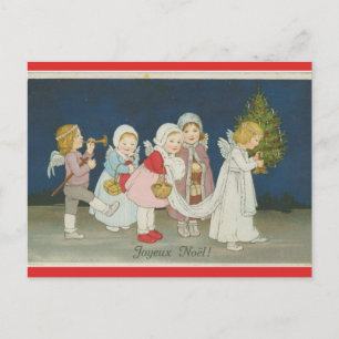 Cartão Postal Vintage Angels Joyeux Noel