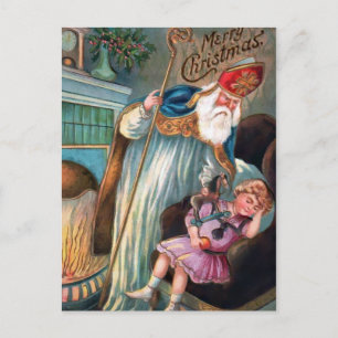 Cartão Postal Vintage Angry Papais noeis Natal