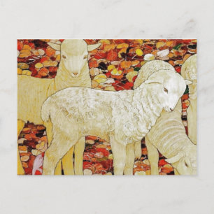 Cartão Postal Vintage Animais Lindos Páscoa