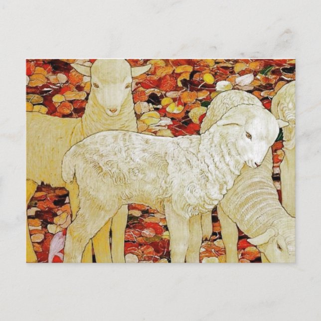 Cartão Postal Vintage Animais Lindos Páscoa (Frente)