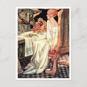 Cartão Postal Vintage Anne Anderson Bela e a Fera